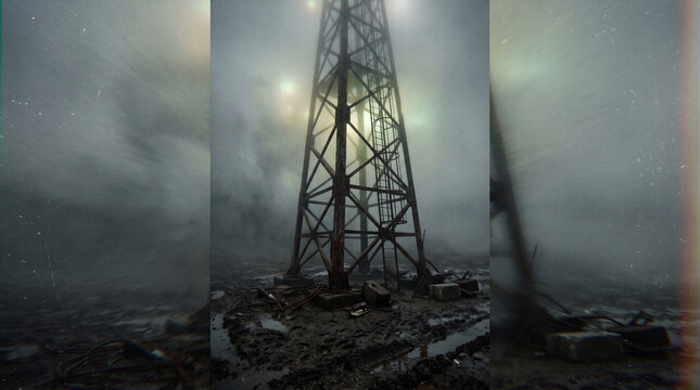 Struttura isolata nella nebbia &ndash; atmosfera analogica