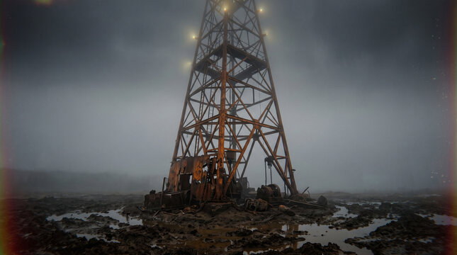 Struttura isolata nella nebbia &ndash; atmosfera analogica