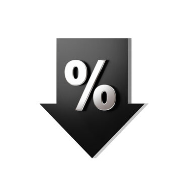 3d icon price drop arrow