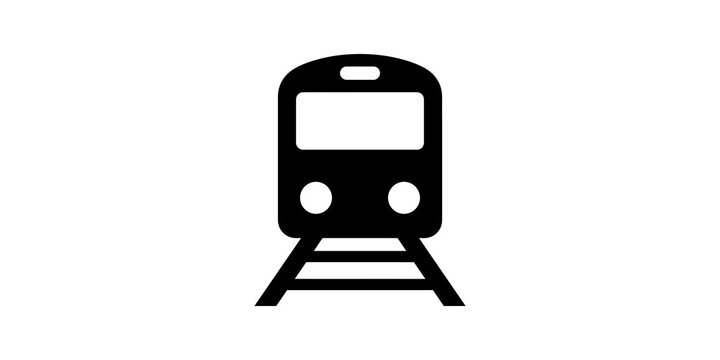 Train locomotive icon for public transport commute and travel navigation.