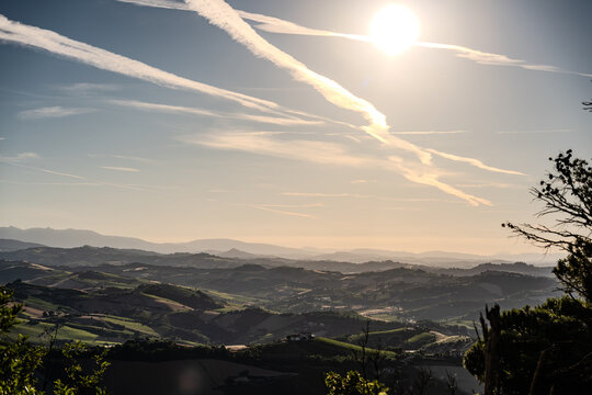 Marche. Spectacular landscape of the Marche hills.