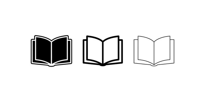 Open book set flat icon design for education and research study project.