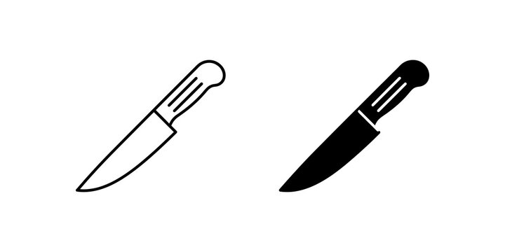 Kitchen chef knife icon for cooking food preparation and restaurant use.