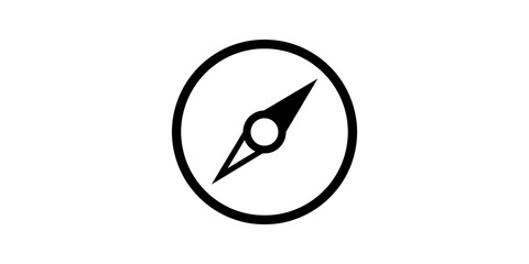 Simplified compass icon with needle inside circular border vector. ©  شفافة خلفية