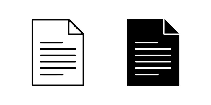 Document file icons with line and silhouette styles for office design.