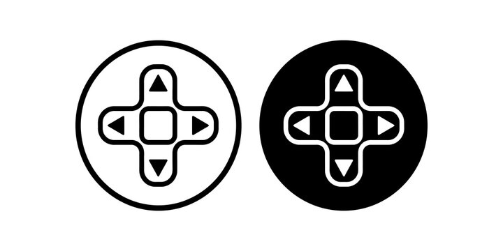Digital gamepad controller navigation icon in outline and solid versions.