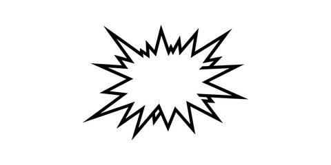 Black speech burst flat icon for comic book graphic design elements. ©  图像