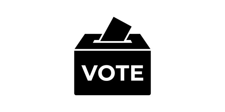 Vote box icon with ballot paper for political election and democracy day.