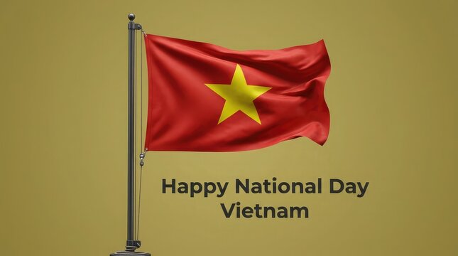 Celebrating vietnam's national day a vibrant display of patriotism history and cultural pride with the iconic red flag waving proudly in the breeze