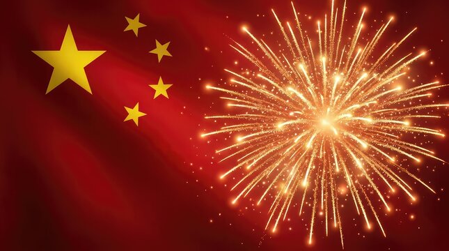 Spectacular fireworks display celebrating china's national day a vibrant symbol of unity pride and the nation's rich cultural heritage illuminating the skies with