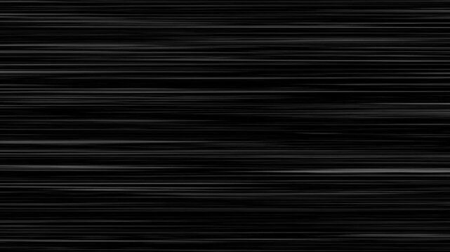 Abstract horizontal speed lines with subtle light streaks on a black background for overlay.  White speed lines isolated on black background. Manga anime motion. Moving extremely fast.