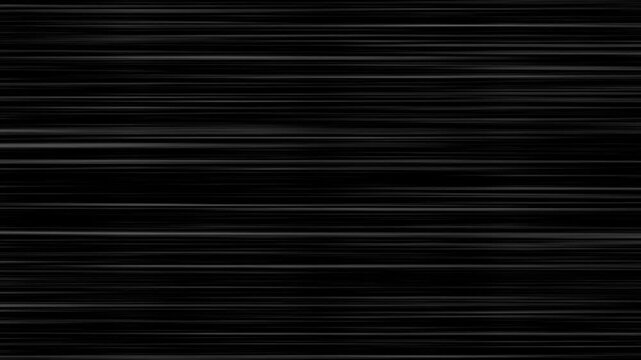 Abstract horizontal speed lines with subtle light streaks on a black background for overlay.  White speed lines isolated on black background. Manga anime motion. Moving extremely fast.