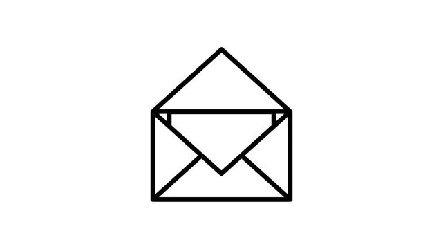 Animated love letter icon. Email, envelope, mail, message with heart symbol animation video. Motion graphics with alpha channel