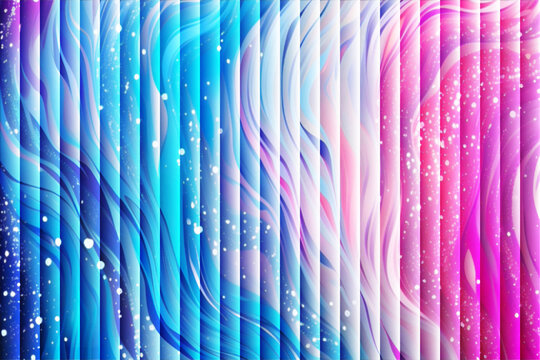 Blue Pink Abstract Flowing Light Waves with Vertical Stripes