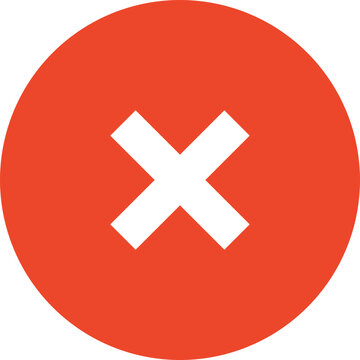 Red cross mark circle vector icon