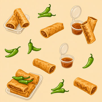 Spring Roll and The Brown Sauce