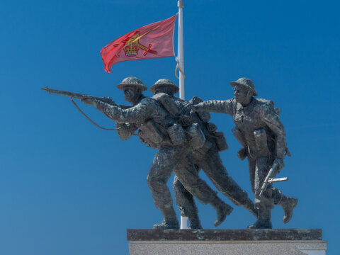 The British Normandy Memorial of the World War II and the "Standing with Giants" exposition, located in Ver sur Mer, Normandy, France. 