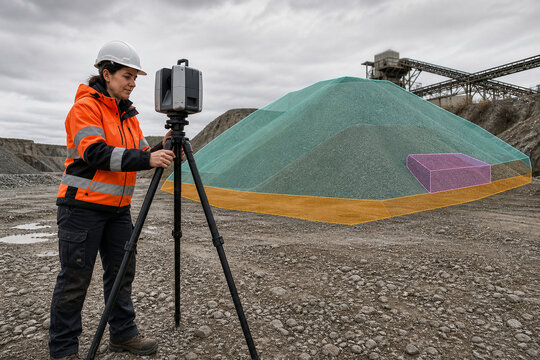 Quarry Stockpile Volume Laser Scan