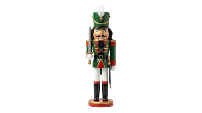 Traditional Wooden Christmas Nutcracker Soldier Figurine with Sword