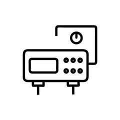 Fototapeta premium PLC Controller Line Icon Vector Programmable Logic Controller Industrial Automation Control System Factory Machine Outline Symbol for Web App and UI