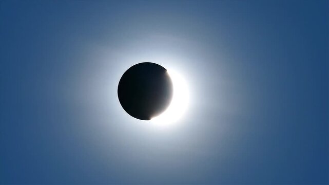 Stunning view of a solar eclipse with the sun shining behind the moon