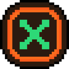 Fototapeta premium Pixel art user interface buttons set for video games