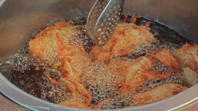 Crispy deep fried taro puffs.