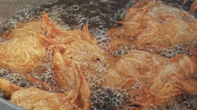 Crispy deep fried taro puffs.