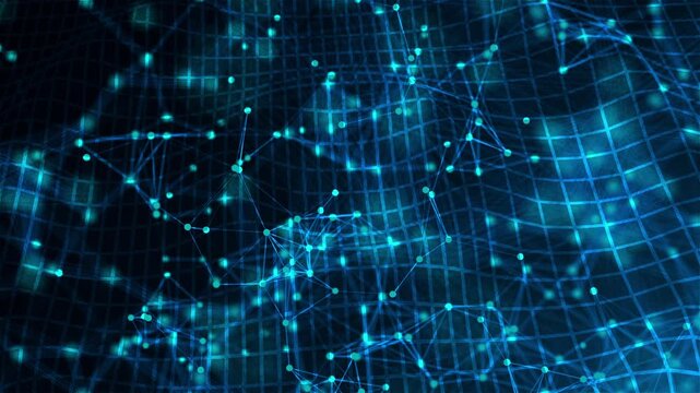 Abstract connection dots. Computer generated render