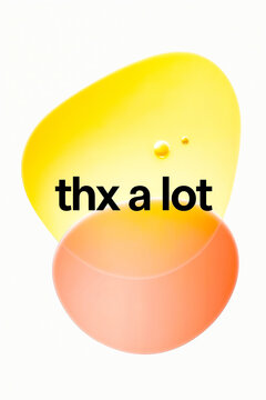 Abstract Gen Z thank you card thx a lot gradient blob design