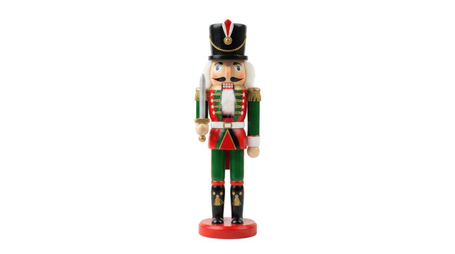 Traditional Wooden Christmas Nutcracker Soldier Figurine with Sword