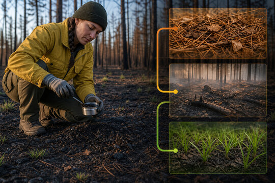 Controlled burn forest fuel layer study