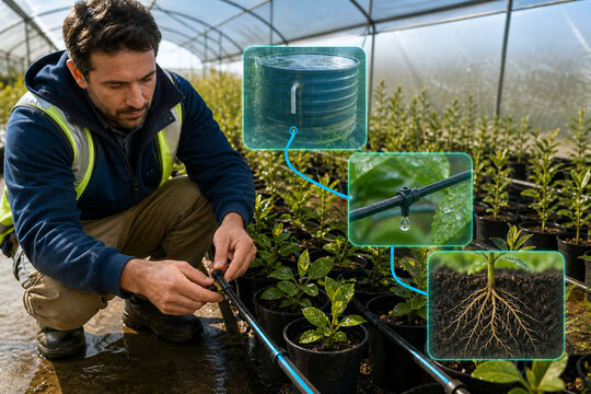 Forest nursery drip irrigation