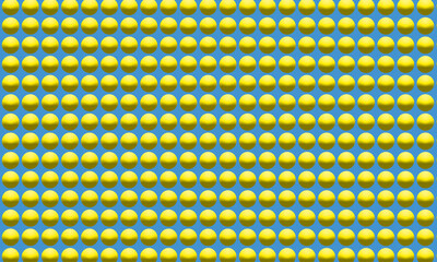 3D Yellow Spheres on Blue Background