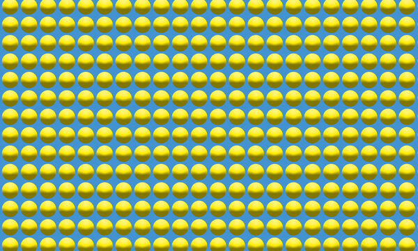 3D Yellow Spheres on Blue Background