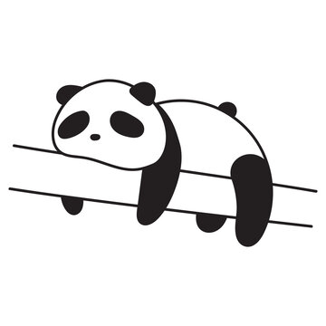panda bear sleeping illustration