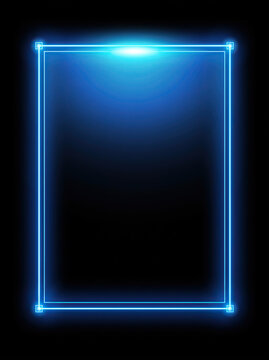 Glowing blue pixel art frame