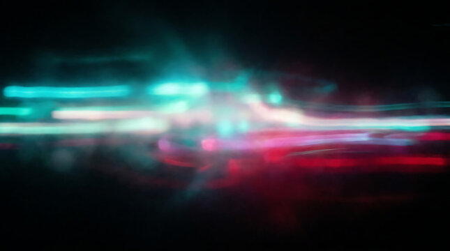 Night city street motion blur bokeh traffic light streaks background with abstract, background