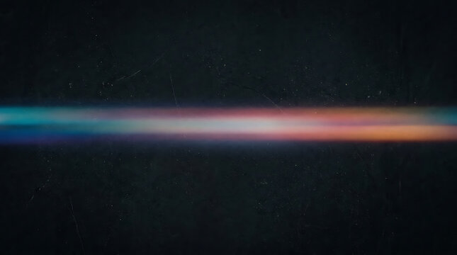 Digital anamorphic lens flare horizontal light streak glow background with sci fi, anamorphic