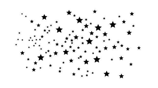 Scattered black stars on white space