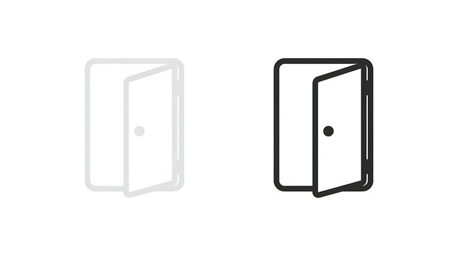 Simple open and closed door icons