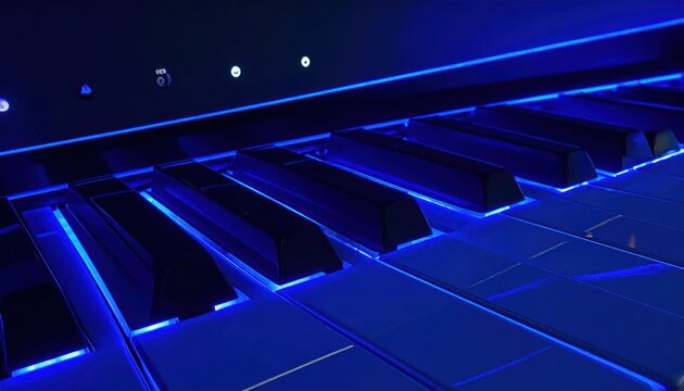 Illuminated Piano Keys - A Symphony of Light and Music.