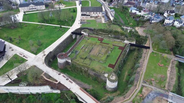 Caen Castle - A Drone View of the Castle Donjon