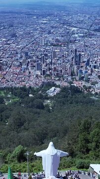 Virgen De Guadalupe Sanctuary In Bogota Cundinamarca Colombia. Stunning Baroque Church Contrasts With The Landscape . Cities Of The World Landscape. Landmark Town. Bogota Cundinamarca.