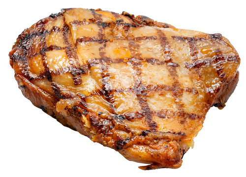 Grilled Chicken Steak isolated on white background, Chicken Steak on white background png file.