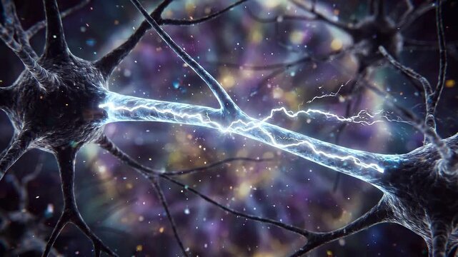 Intense White Electrical Surge Traveling Along Axon - Deep Cerebral Abstract Innovation