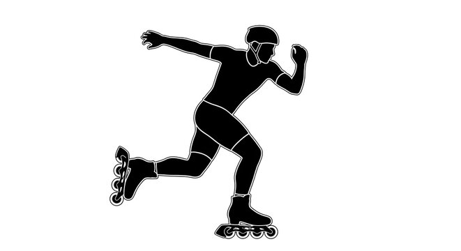 Inline skater silhouette vector illustration for sports, fitness, and active lifestyle marketing.