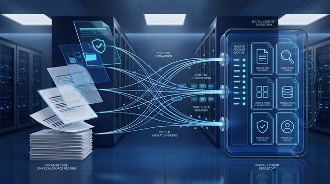 Data migration process from physical records to digital content repository