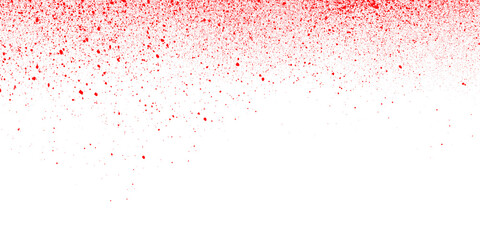 Fototapeta premium Red glitter falling on white background for festive celebration and holiday party design