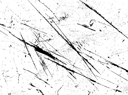 Grunge scratched texture overlay isolated on transparent background